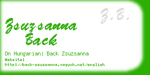 zsuzsanna back business card